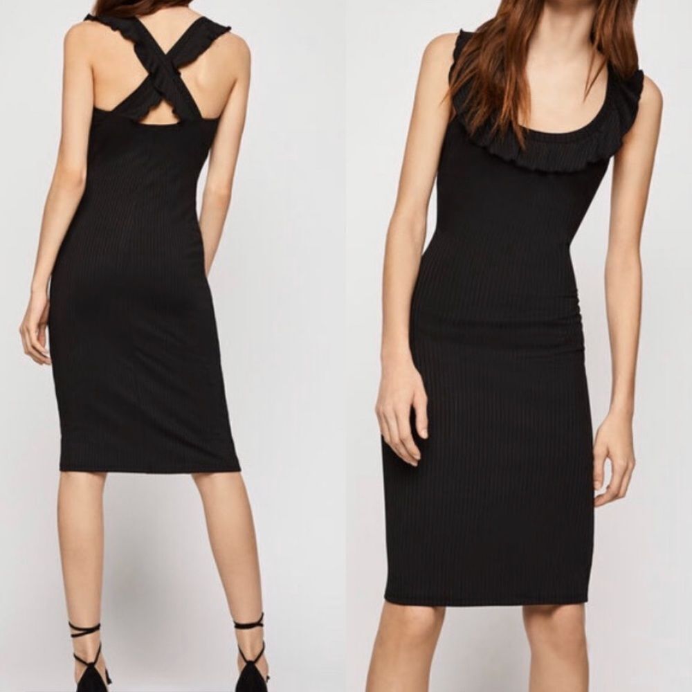 NWT BCBGeneration ruffle crisscross back dress S